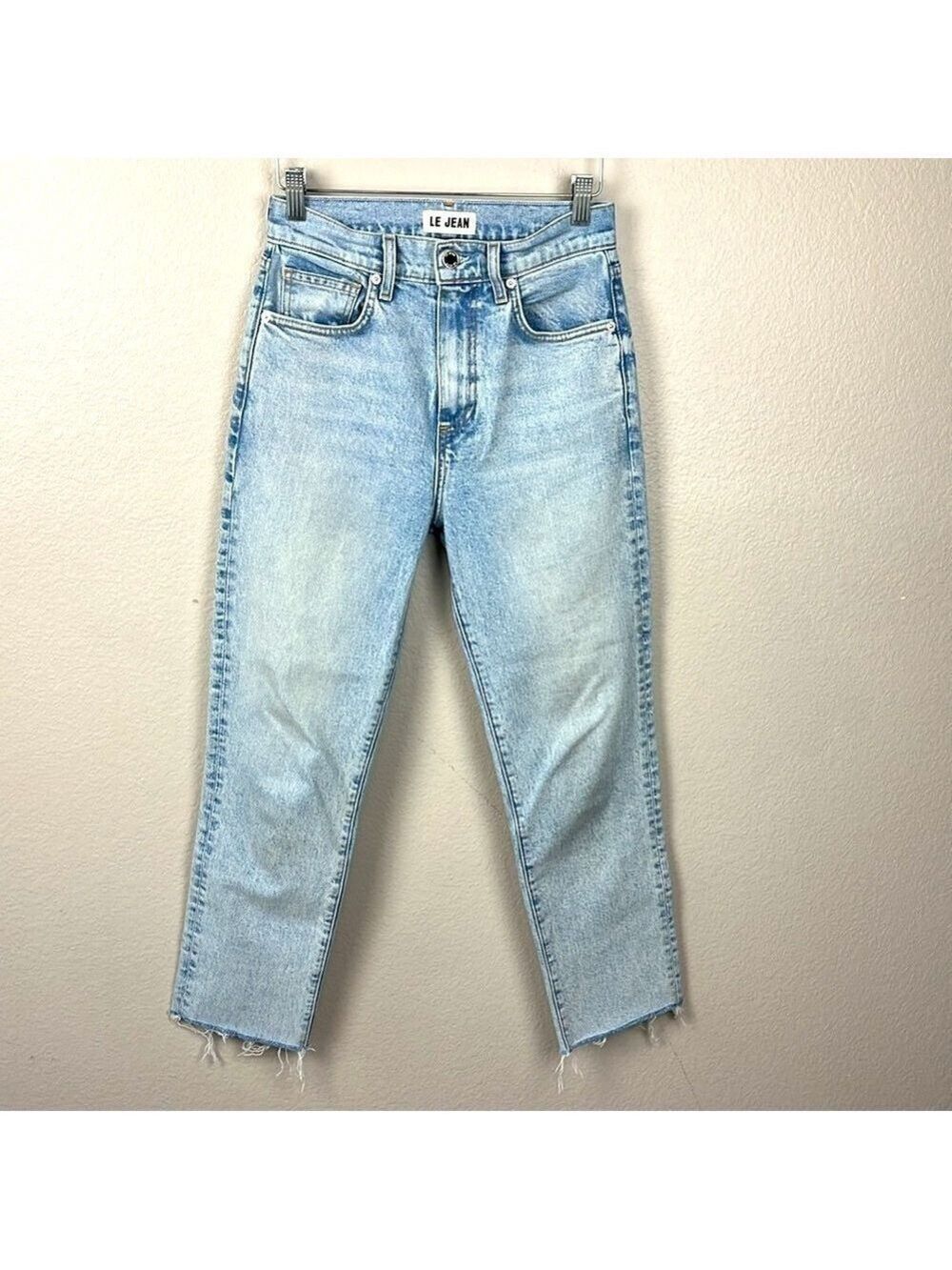 Le Jean High Rise Lara Slim Jeans Straight Crop Leg Light Wash Tuckernuck 26